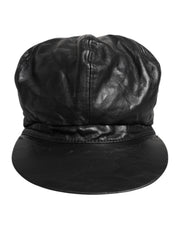 Black Calf Newsboy Capello Cabbie Hat