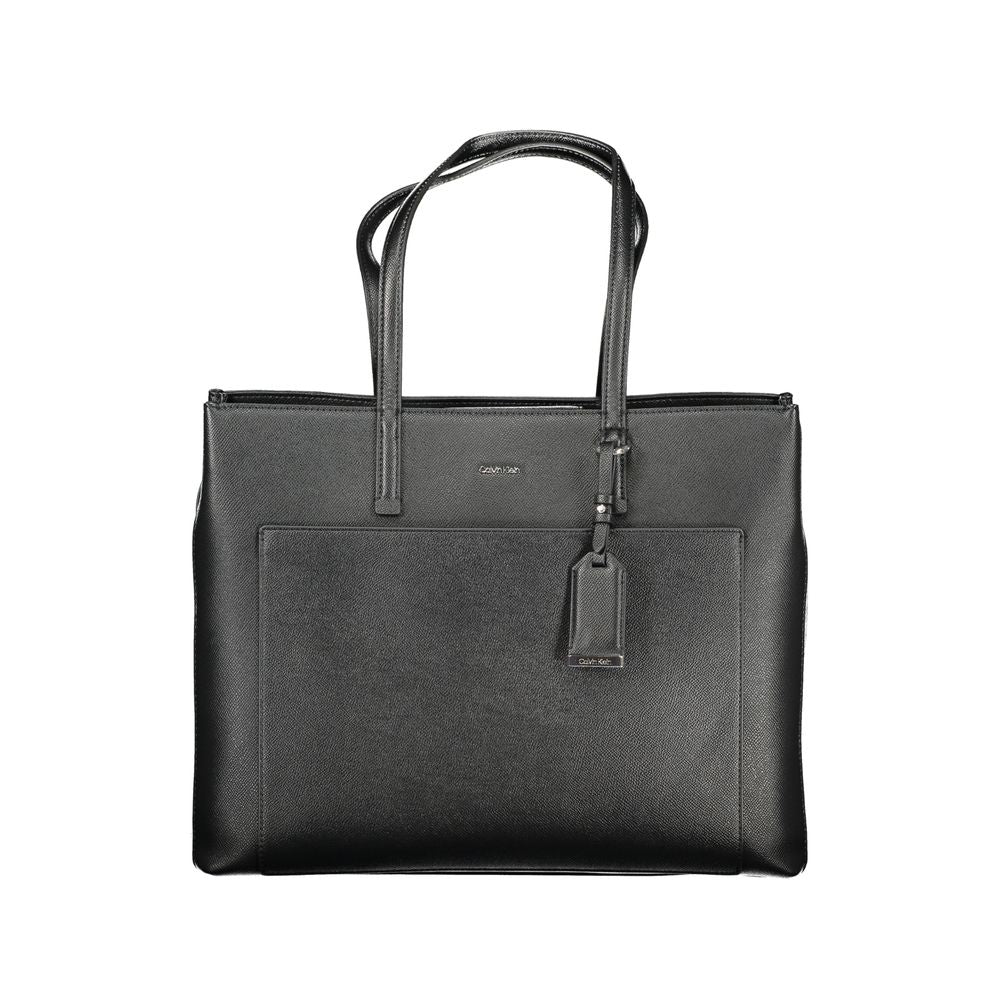 Black Polyethylene Women Handbag
