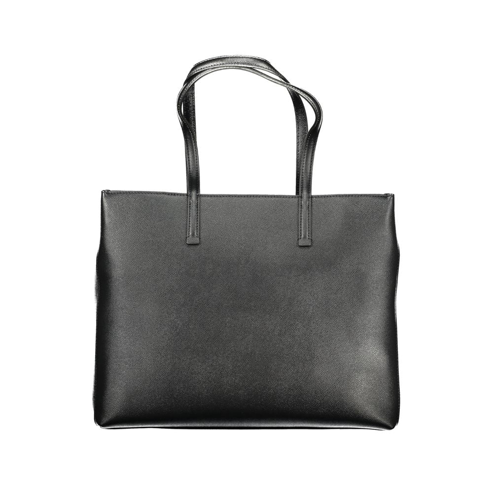 Black Polyethylene Women Handbag