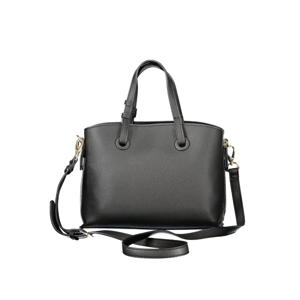 Black Polyethylene Women Handbag