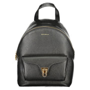 Black Leather Women Backpack