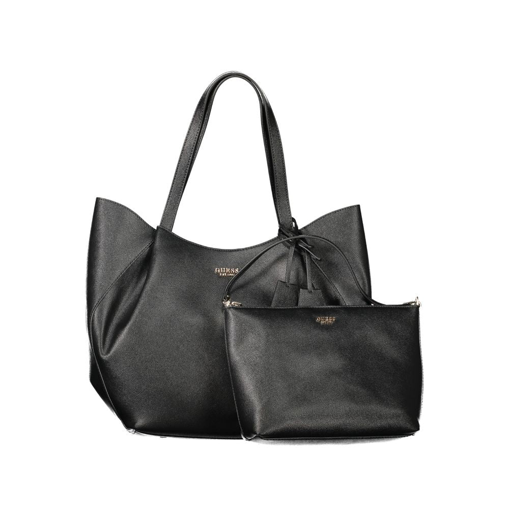 Black Polyethylene Women Handbag