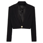 Black Polyester Women Blazer