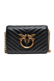 Black Leather Love Click Mini Shoulder Bag