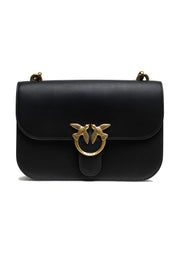 Black Leather Love Bell Classic Shoulder Bag