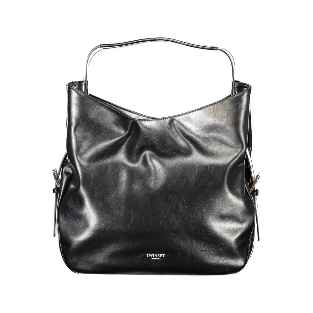 Black Polyethylene Women Hobo Bag